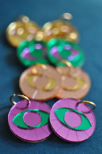 Charger l'image dans la galerie, Boucles d'oreilles Œil de méduse violet et vert - Maedusa X Atelier Grenade
