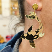 Charger l'image dans la galerie, Boucles d'oreilles Carpe Koï miroir doré 🎏