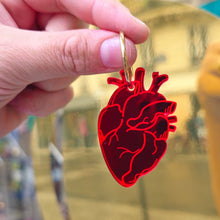 Charger l'image dans la galerie, ❤️ Boucles d’oreilles Cœur Anatomique Miroir Rouge – Amour brut & éclat intense