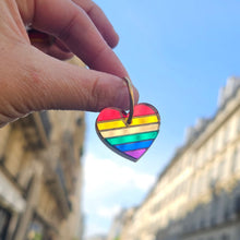 Charger l'image dans la galerie, 🌈💖 Boucles d’oreilles Cœur Arc-en-Ciel Miroir – Brille avec fierté ✨