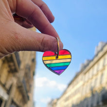 Charger l'image dans la galerie, 🌈💖 Boucles d’oreilles Cœur Arc-en-Ciel Miroir – Brille avec fierté ✨