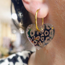 Charger l'image dans la galerie, 🔥 Boucles d’oreilles Cœur Léopard – Miroir Bronze 🐆🔥