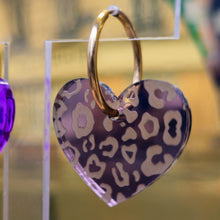 Charger l'image dans la galerie, 🔥 Boucles d’oreilles Cœur Léopard – Miroir Bronze 🐆🔥