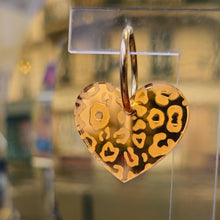 Charger l'image dans la galerie, ☀️ Boucles d’oreilles Cœur Léopard – Miroir Doré Soleil Brûlant 🐆🔥