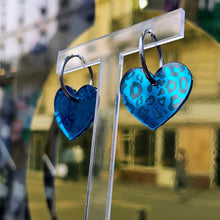 Charger l'image dans la galerie, 🌿 Boucles d’oreilles Cœur Léopard – Miroir Vert paon 🐆💚
