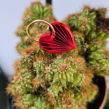 Charger l'image dans la galerie, Boucles d'oreilles Cœur-Soleil miroir rouge sur créoles ❤️🌞