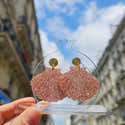 Boucles D'oreilles Résine Forme Corail Avec Perles - Léger, Hypoallergénique - Cadeau Plage Ou été - 3