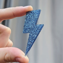 Charger l'image dans la galerie, Boucles d'oreilles Eclair bleu paillettes ⚡