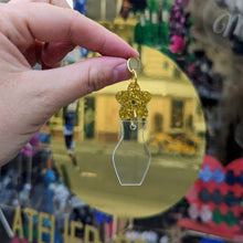 Charger l'image dans la galerie, Boucles d'oreilles Vase et Fleur dorée à paillettes 🌸