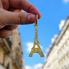 Charger l'image dans la galerie, Boucles d'oreilles petite Tour Eiffel, paillettes dorées 🇫🇷