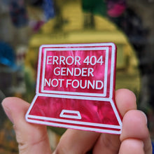 Charger l'image dans la galerie, Broche Error 404 Gender not found (rouge) 🏳️🌈