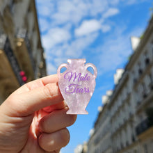 Charger l'image dans la galerie, Broche Amphore MALE TEARS (marbré rose-violet) 💧