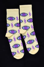 Charger l'image dans la galerie, Chaussettes en bambou Œil de Méduse – jaune pâle - Capsule Socks Appeal × Atelier Grenade × Maedusa