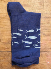 Charger l'image dans la galerie, 🧦 Chaussettes "Banc de Sardines" – Bleu Marine & Bleu Clair 🐟