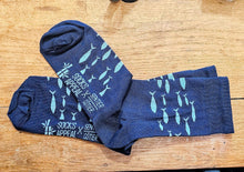 Charger l'image dans la galerie, 🧦 Chaussettes "Banc de Sardines" – Bleu Marine & Bleu Clair 🐟