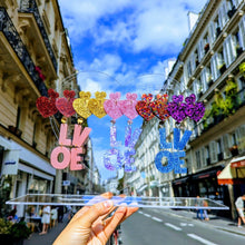 Charger l'image dans la galerie, 💜 Boucles d'oreilles LOVE lilas marbré 💜