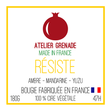 Charger l'image dans la galerie, Bougie "Résiste" Made in France 🔥