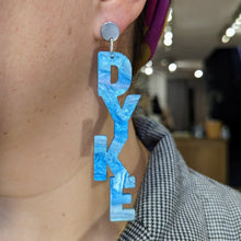 Charger l'image dans la galerie, 💎 Boucles d’oreilles DYKE – Marbré Bleu 🌊💙🏳️🌈