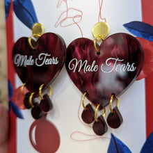 Charger l'image dans la galerie, Boucles d'oreilles Male Tears bordeaux marbré 💧