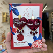 Charger l'image dans la galerie, Boucles d'oreilles Male Tears bordeaux marbré 💧