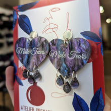 Charger l'image dans la galerie, Boucles d'oreilles Male Tears violet marbré 💧
