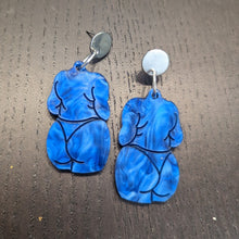 Charger l'image dans la galerie, Boucles d'oreilles Corps (bleu marbré)