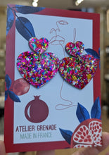 Charger l'image dans la galerie, Boucles d'oreilles double cœur paillettes roses 💖