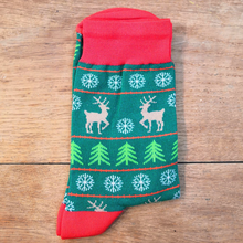 Charger l'image dans la galerie, Chaussettes en bambou Rennes et sapins 🌲