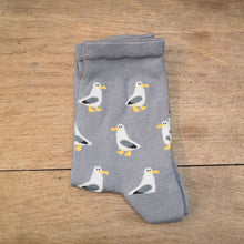 Charger l'image dans la galerie, Chaussettes en bambou Gigi la Mouette (fond gris)