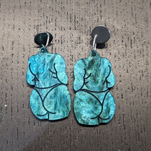 Charger l'image dans la galerie, Boucles d'oreilles Corps (vert marbré)