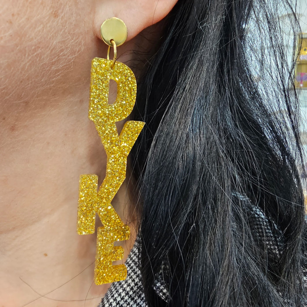 Boucles d'oreilles DYKE paillettes dorées 🏳️‍🌈