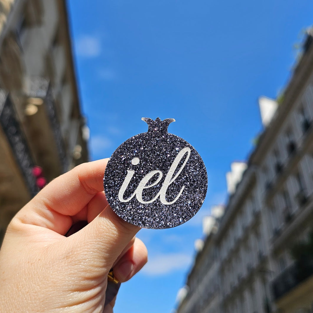 Broche Grenade IEL (paillettes argentées) 🏳️‍🌈