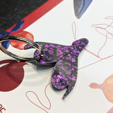 Charger l&#39;image dans la galerie, Porte-clefs Clitoris, paillettes violettes
