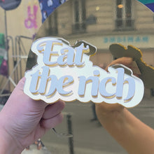Charger et lire la vidéo dans la visionneuse de la Galerie, Décoration murale &quot;Eat the rich&quot; doré ✨
