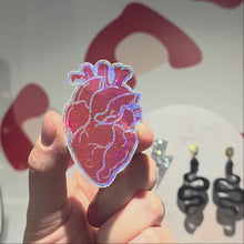 Charger et lire la vidéo dans la visionneuse de la Galerie, Sticker Cœur anatomique rouge à paillettes 🫀
